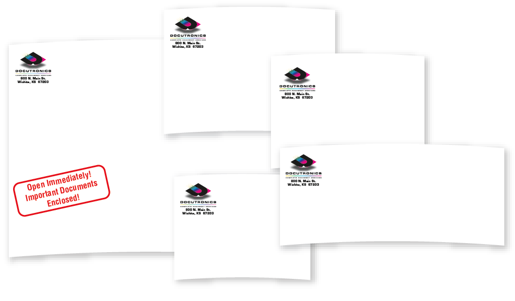 Photo of color printed envelopes